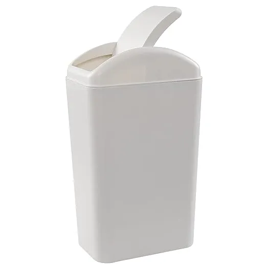 3.5 Gallon Plastic Trash Can with Swing Top Swing Lid Waste Bin