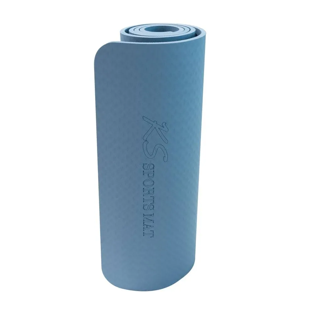 KS Premium Yoga Mat - TPE Material, Excellent Resilience, Non Slip, 72” x 24” Extra Thick 0.4"(10 mm) with Carrying Strap