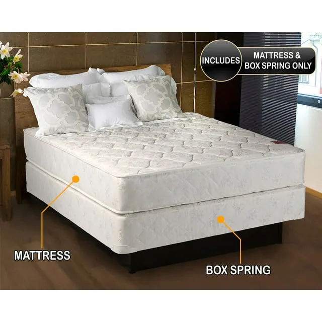 Legacy Medium Firm Full Size (54"x75"x7") Mattress and Box Spring Set - Fully assembled, Orthopedic, Good back support, Sleep System with Enhance Support and Longlasting by Dream Solutions USA