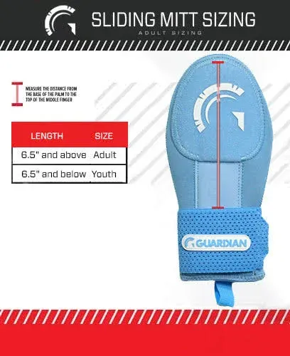 Guardian Baseball Sliding Mitt - Youth and Adult Sizes - Softball Sliding Guard - Protective Baseball Hand Guard - Elastic Compression Strap