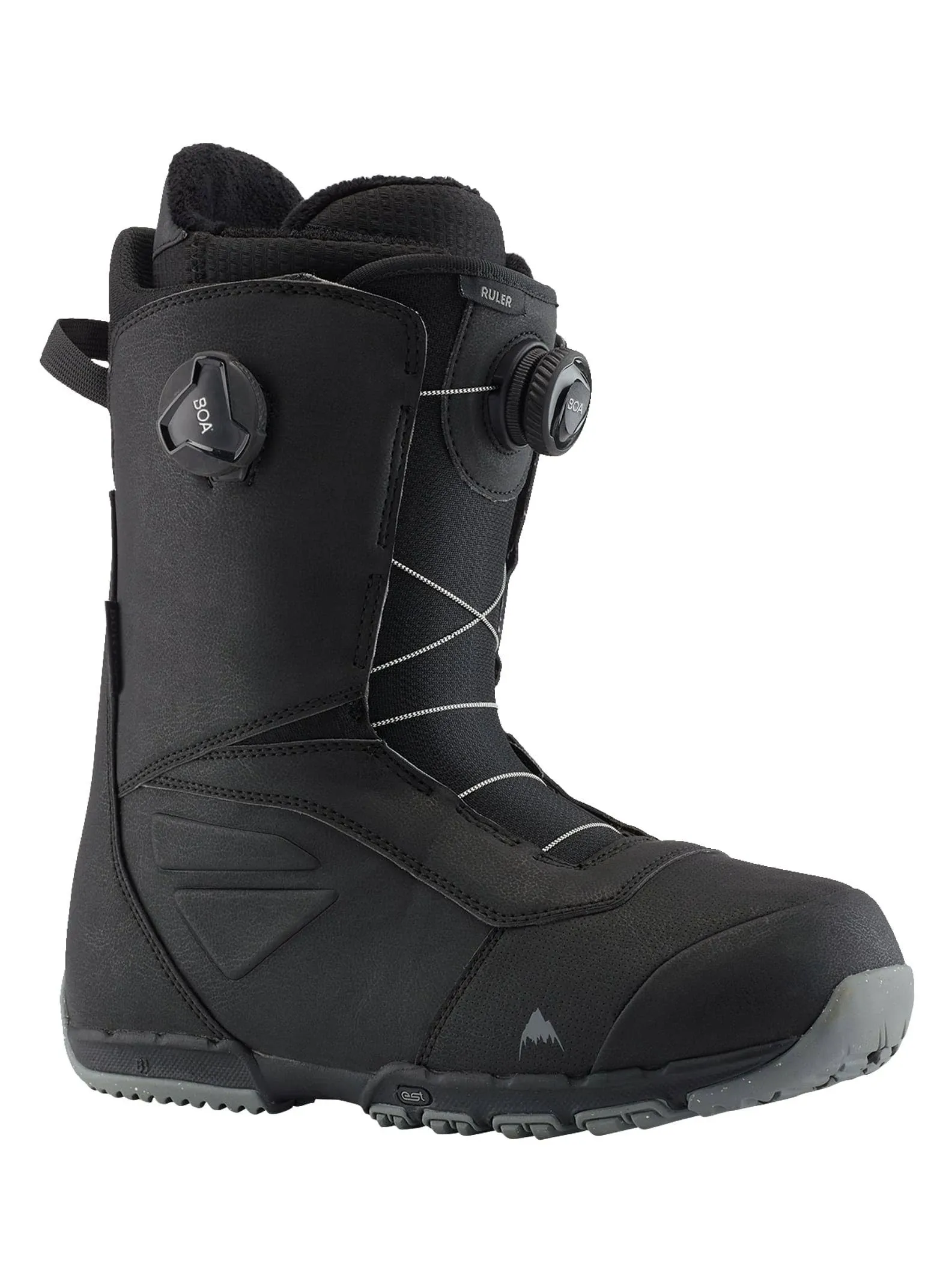 BURTON Ruler Boa Medium Stiff Snowboard Boot Black Sz Mens 10 20317100-001