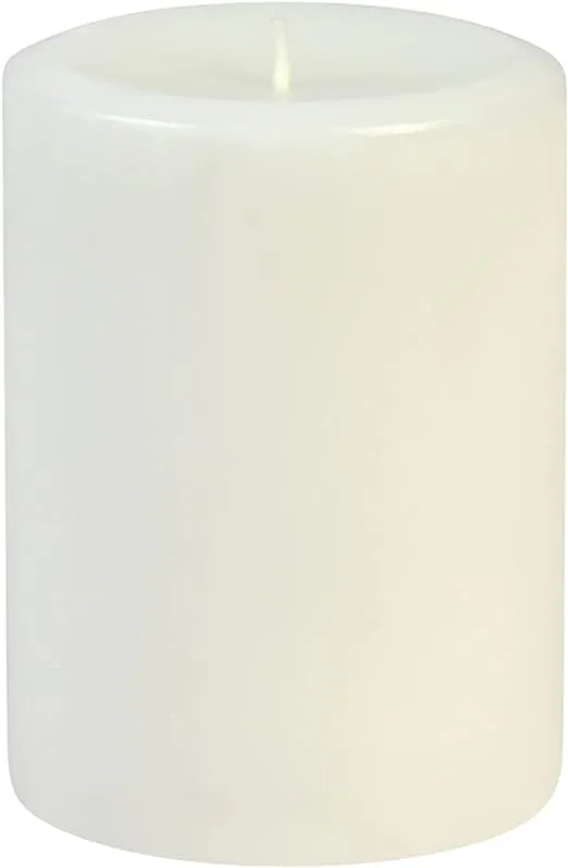 6 Inch White Pillar Candles - Set of 4