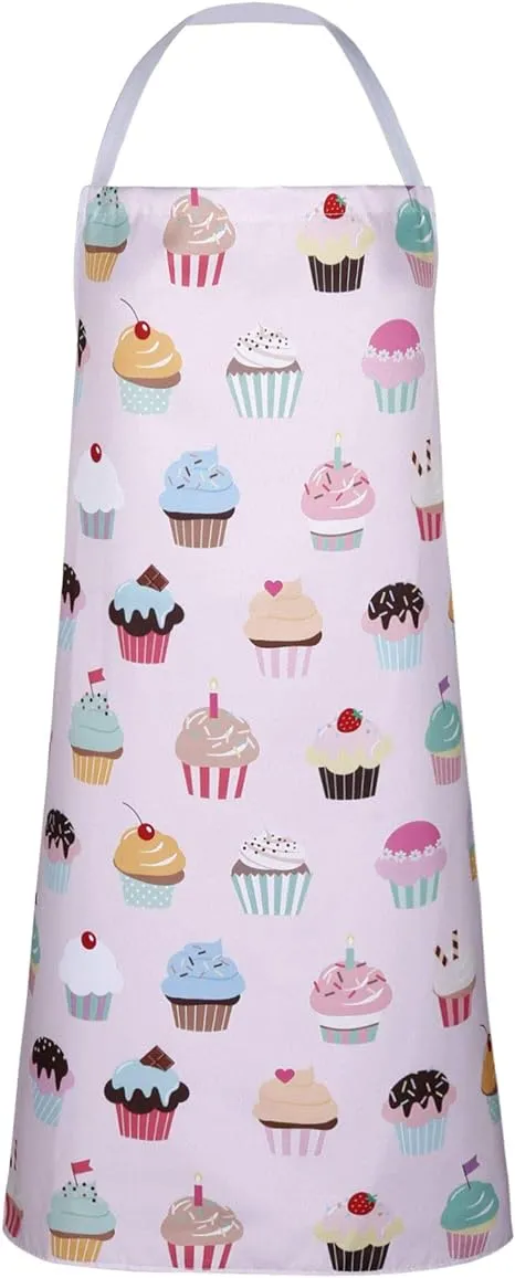 Cupcake Apron Cute Aprons for Women Pink Apron Baking Apron for Teen Girls Ki...