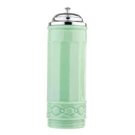 Tablecraft HJ714 Straw Jar with Metal Lid, Green