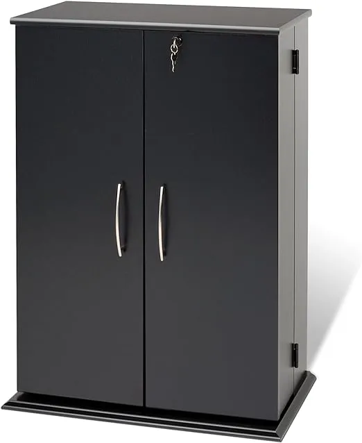 Prepac 33" H, Locking Media Storage Cabinet, Black