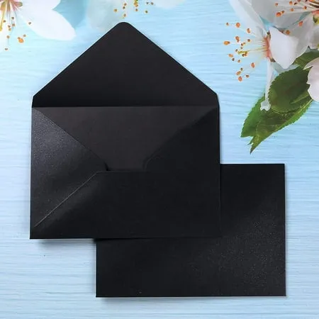 PONATIA 50 Pieces/Pack A7 Envelopes, 5.25 x 7.5&#039;&#039; Shiny Navy BlueEnvelopes fo...