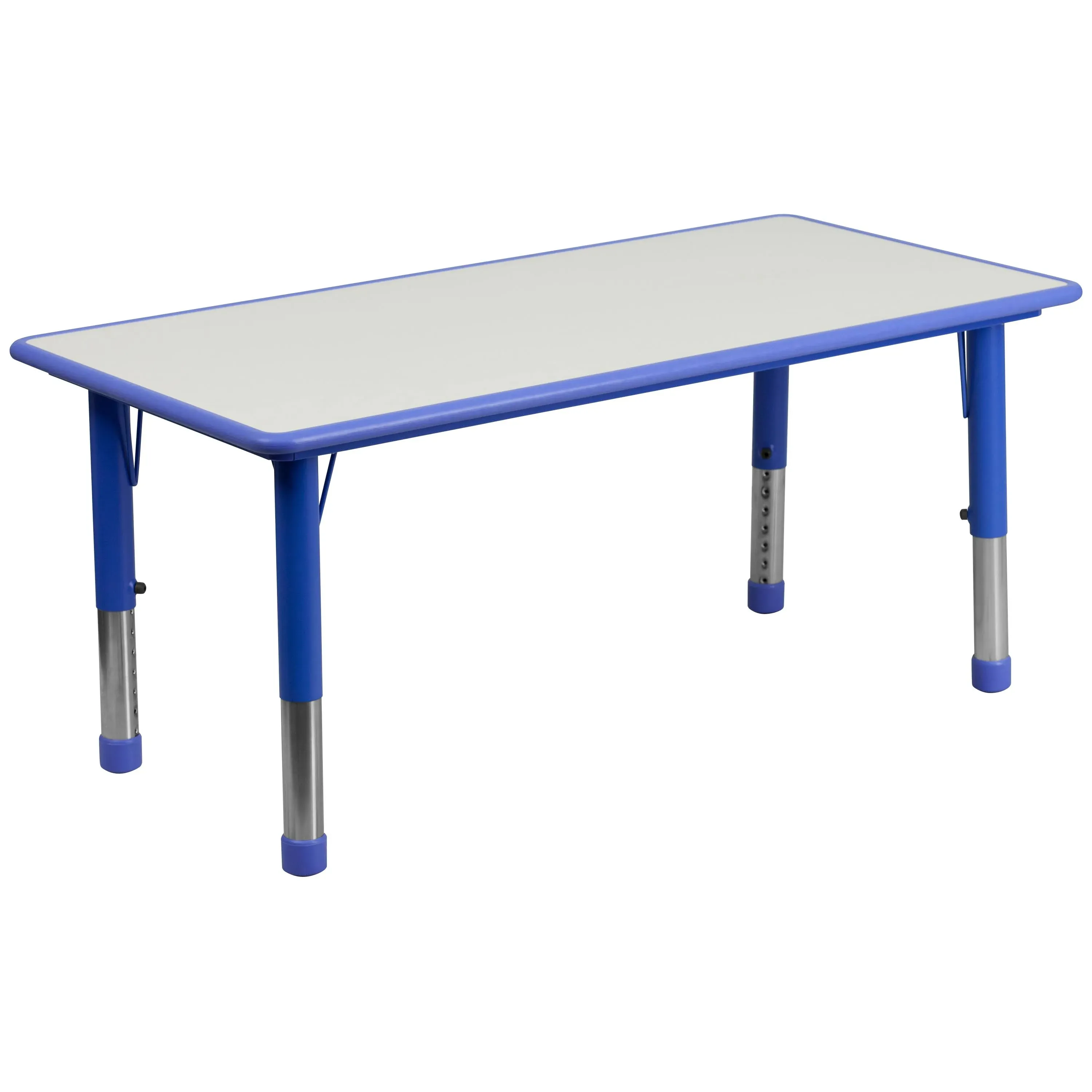 Flash Furniture 23.625" W x 47.25" L Rectangular Natural Plastic Height Adjustable Activity Table