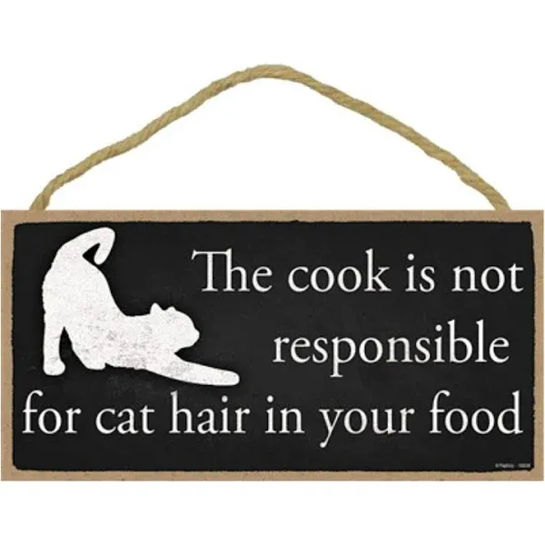 Popfizzy Cook Sign, Cat Decor, Funny Cooking Sign, Wood Cook Signs with Funny Sayings, Gift for Cooks, 5X10”