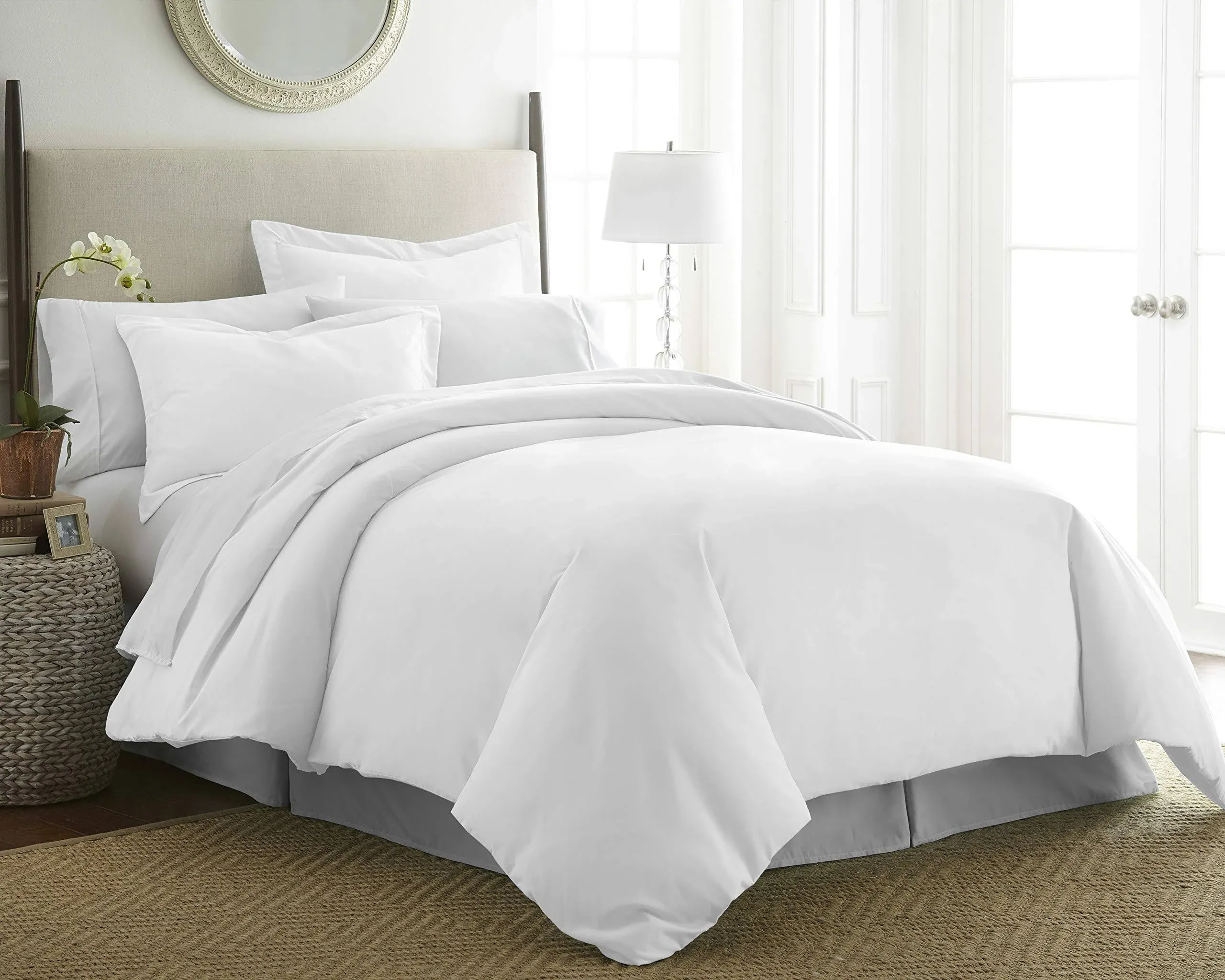 Pointehaven 525 Thread Count Duvet Cover Set, Full/Queen - White