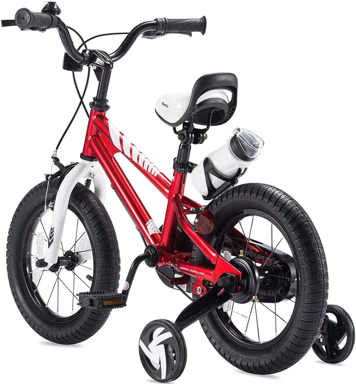 Royalbaby Boys Girls Kids Bike 12in BMX Freestyle Red 2 Hand Brakes Bicycles with ...