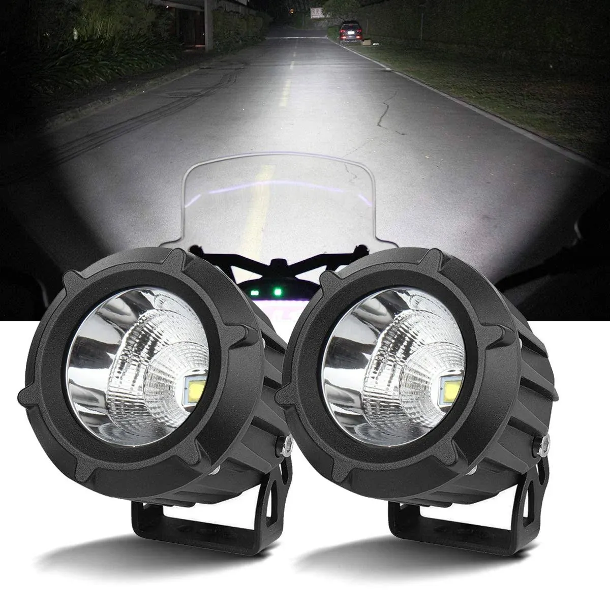 Chelhead Motorcycle Driving Lights, 3.5 inch Round LED Fog Lights Motorcycle ...