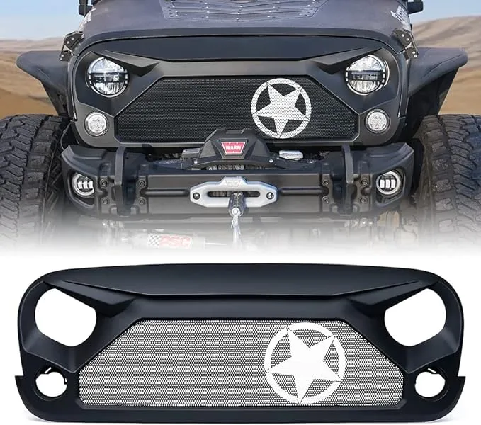 Xprite Gladiator Grille with Star Steel Mesh for 2007-2018 Jeep Wrangler JK