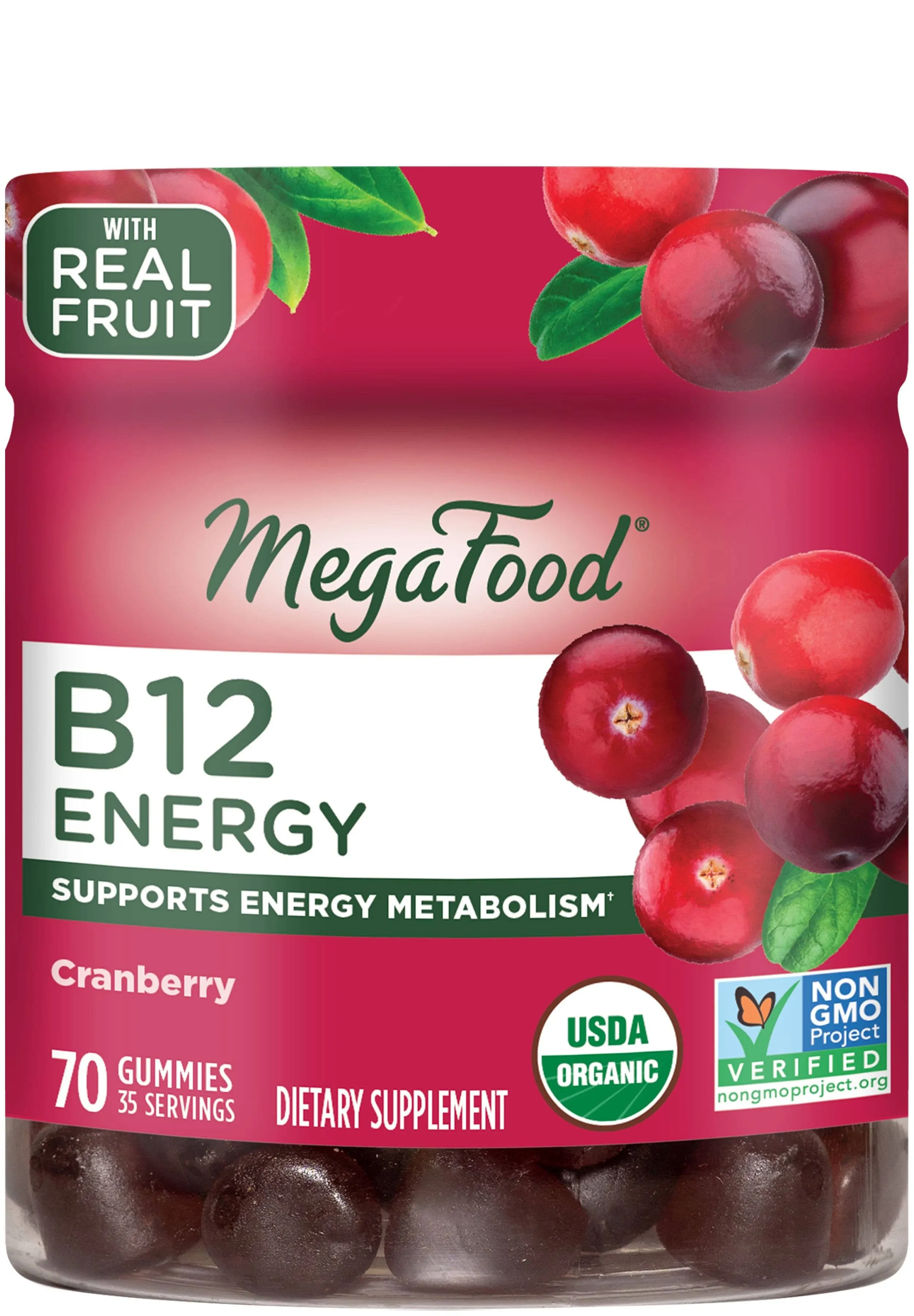 MegaFood B12 Energy Gummies Cranberry