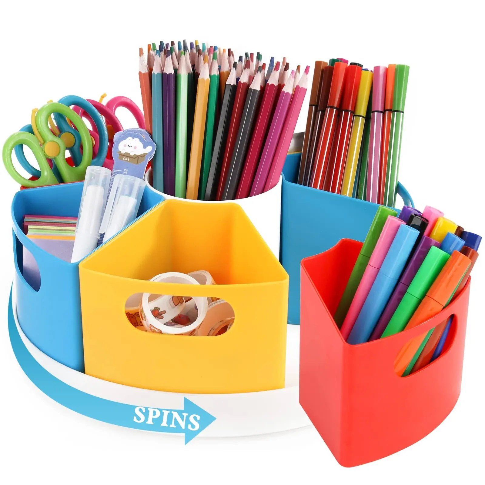 360 Rotating Art Supply Storage Organizer Caddy for Kids