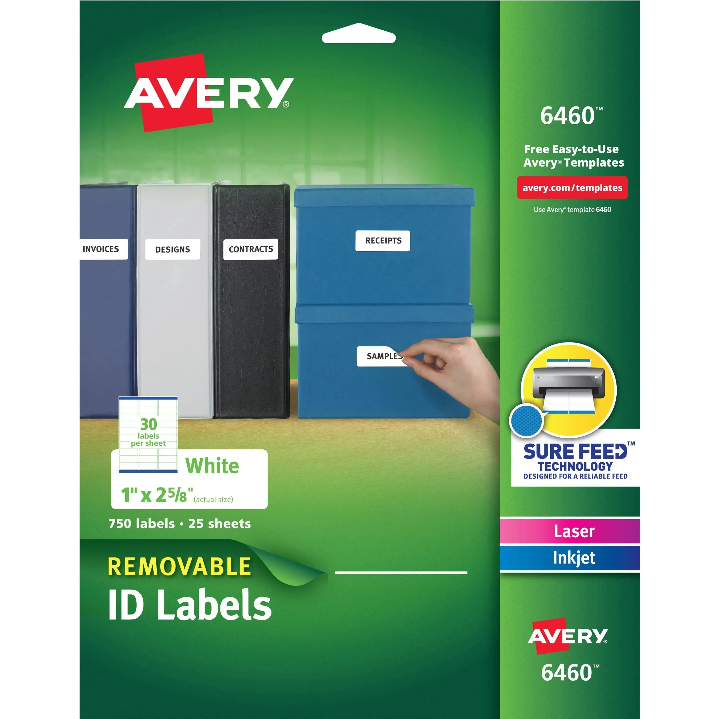 Avery Dennison Removable Multi Use Labels, White - 750 Labels