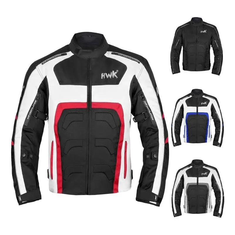 HWK Spyder Motorcycle Jacket for Men with Weather Resistant Cordura Textile Fabric for Enduro Motocross Motorbike Riding and Impact Protection Armor