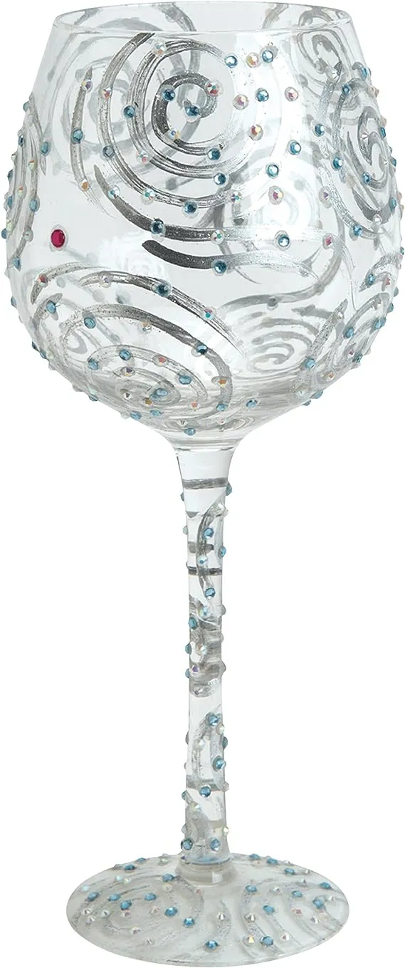 Lolita One In A Million Super Bling Artisan Painted Wine Glass Gift- Pristine