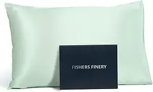 Fishers Finery 25mm Mulberry Silk Queen Pillowcase, Light Green