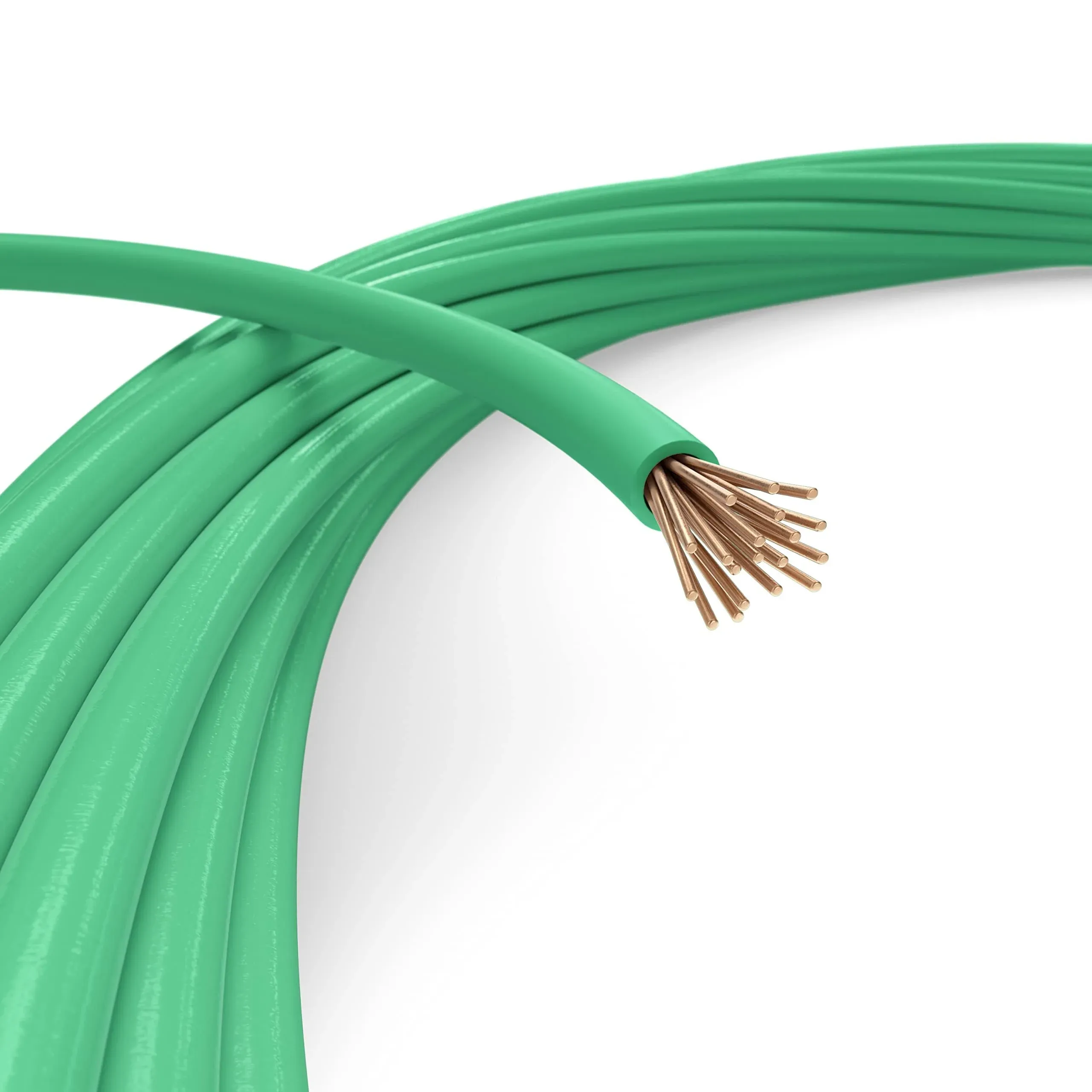 14 AWG Green THHN / THWN - Stranded Copper Electrical Wire, 25 Feet (7.5 Meter)