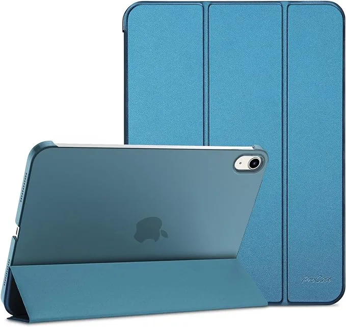 ProCase for iPad 10th Generation Case 10.9 Inch 2022, Slim Stand Protective 10th Gen iPad Case with Translucent Hard Back, Smart Cover iPad 10 Case, Support Touch ID, Auto Wake/Sleep -Teal