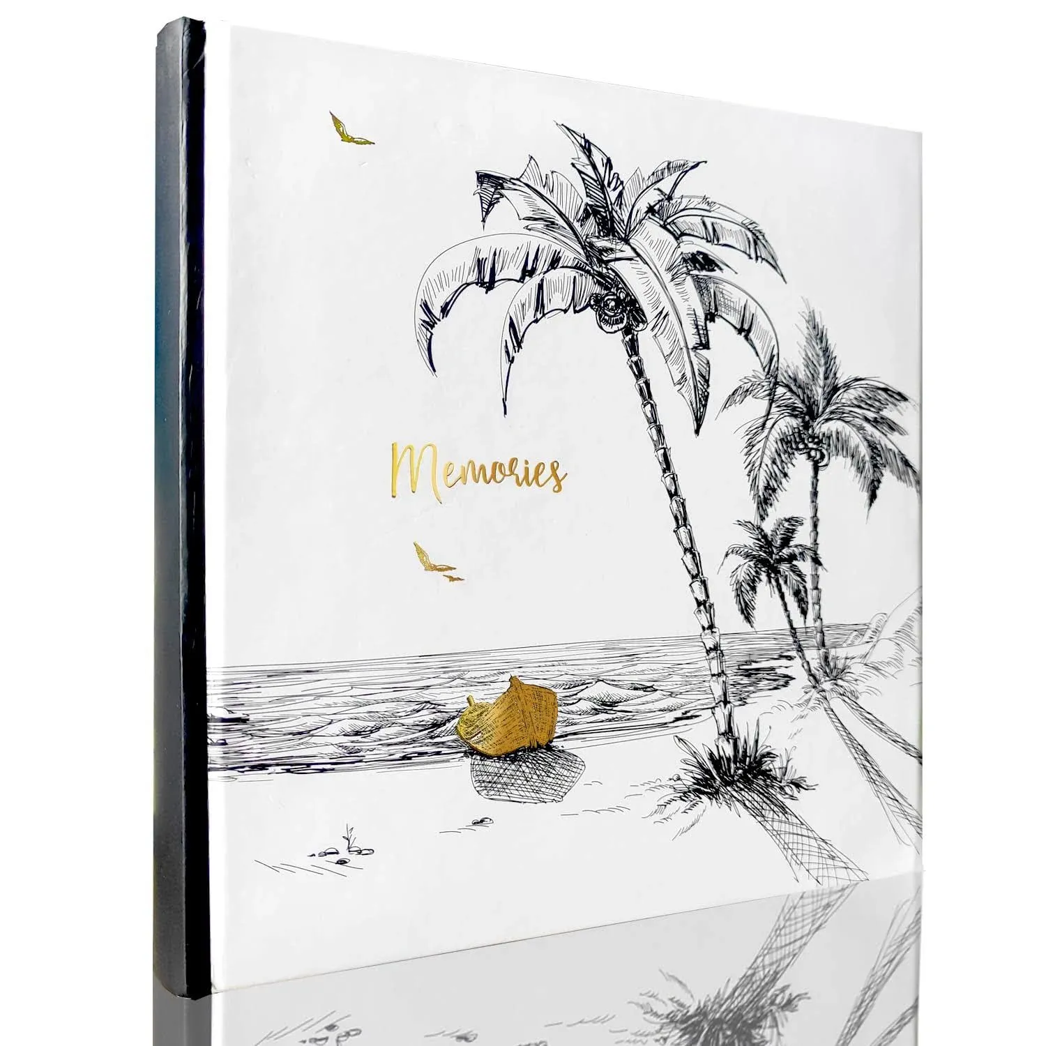 Holoary Photo Album 4x6 160 Photos Two Pictures Per Page, Memo Writing Area for Each Pocket, 160 Pockets 4”x6”, Printed Book Cover Travel Design Natural Beach Vacation Honeymoon Memories