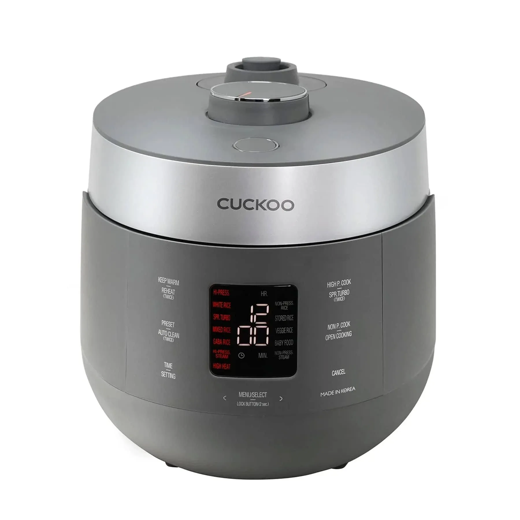 Cuckoo Twin Pressure Rice Cooker & Warmer, Grey, 10 Cup