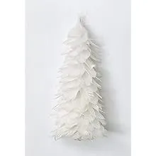 Worth Imports 12" Tabletop Christmas W/Glitter Tips, White Feather Tree