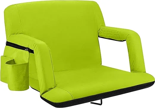 Alpcour Extra-Wide Reclining Stadium Seat with Armrests - 25" Lime