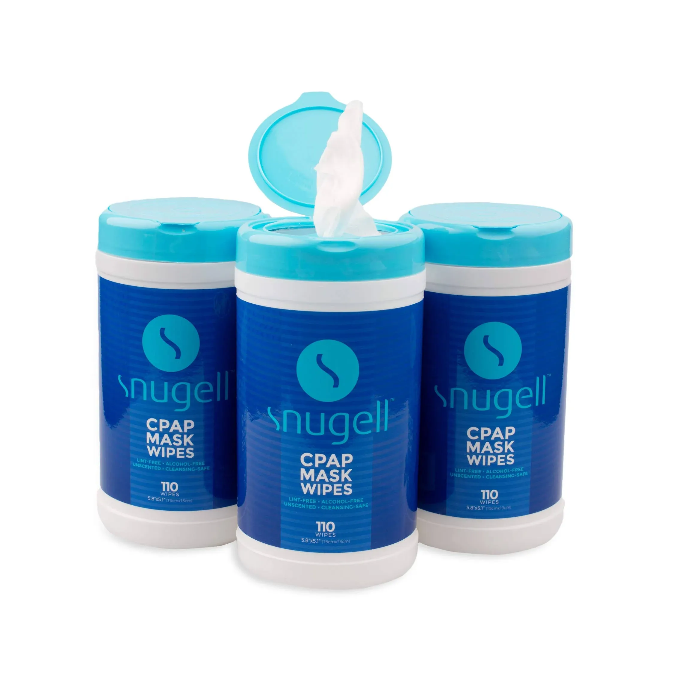 CPAP Mask Wipes by Snugell | 330 Count | Unscented | 100% Soft Cotton | Lint ...