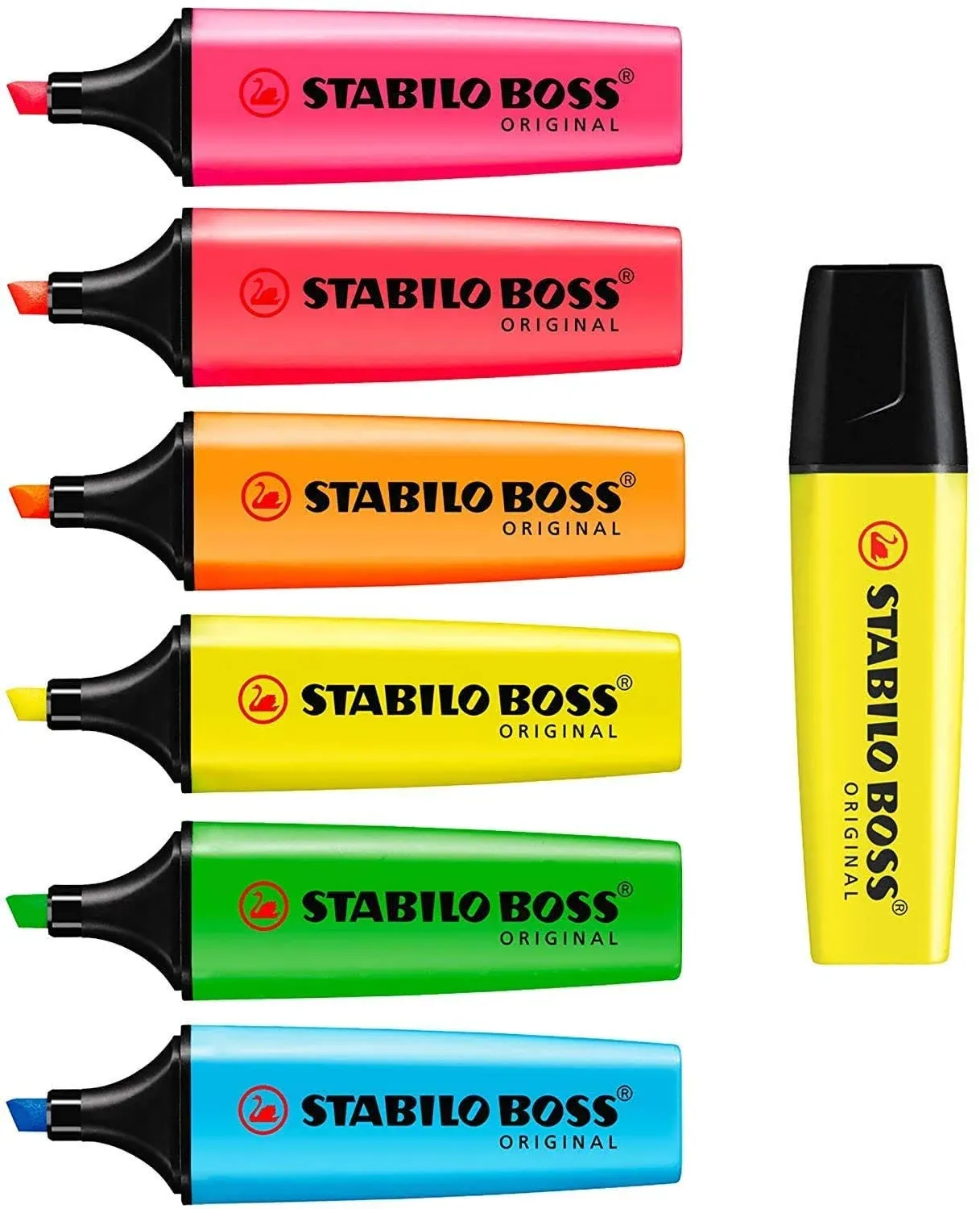 STABILO BOSS Original Highlighter Pens Highlighter Markers - Pack of 7 - Neon