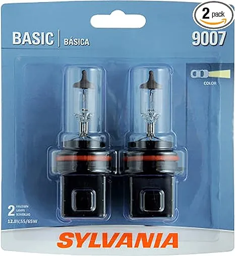 Sylvania 9007 Basic Halogen Headlight Bulb, (contains 2 Bulbs)