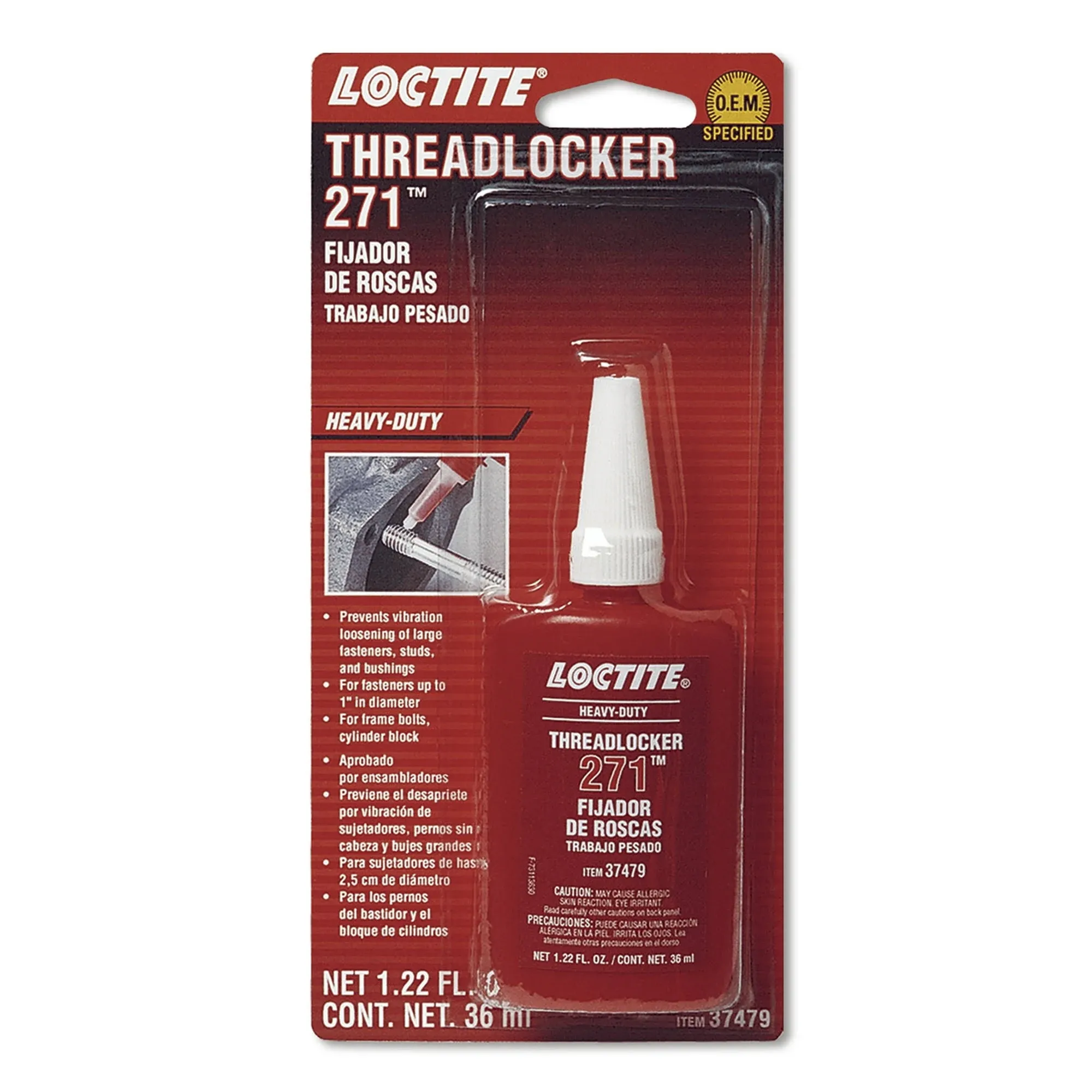 Loctite 271 Red Threadlocker Heavy Duty 36ml Bottle