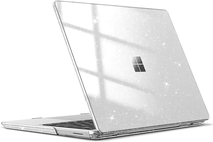 Fintie Case for 12.4 Inch Microsoft Surface Laptop Go 3 (2023) / Surface Laptop Go 2 (2022) / Surface Laptop Go (2020) Model: 2013 1943 - Protective Snap On Hard Shell Cover, Glittering Clear