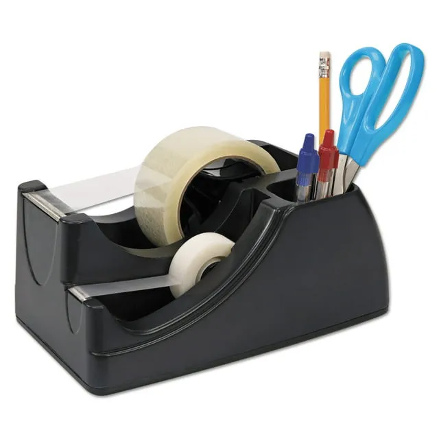 Officemate Recycled 2-in-1 Heavy Duty Tape Dispenser, Black