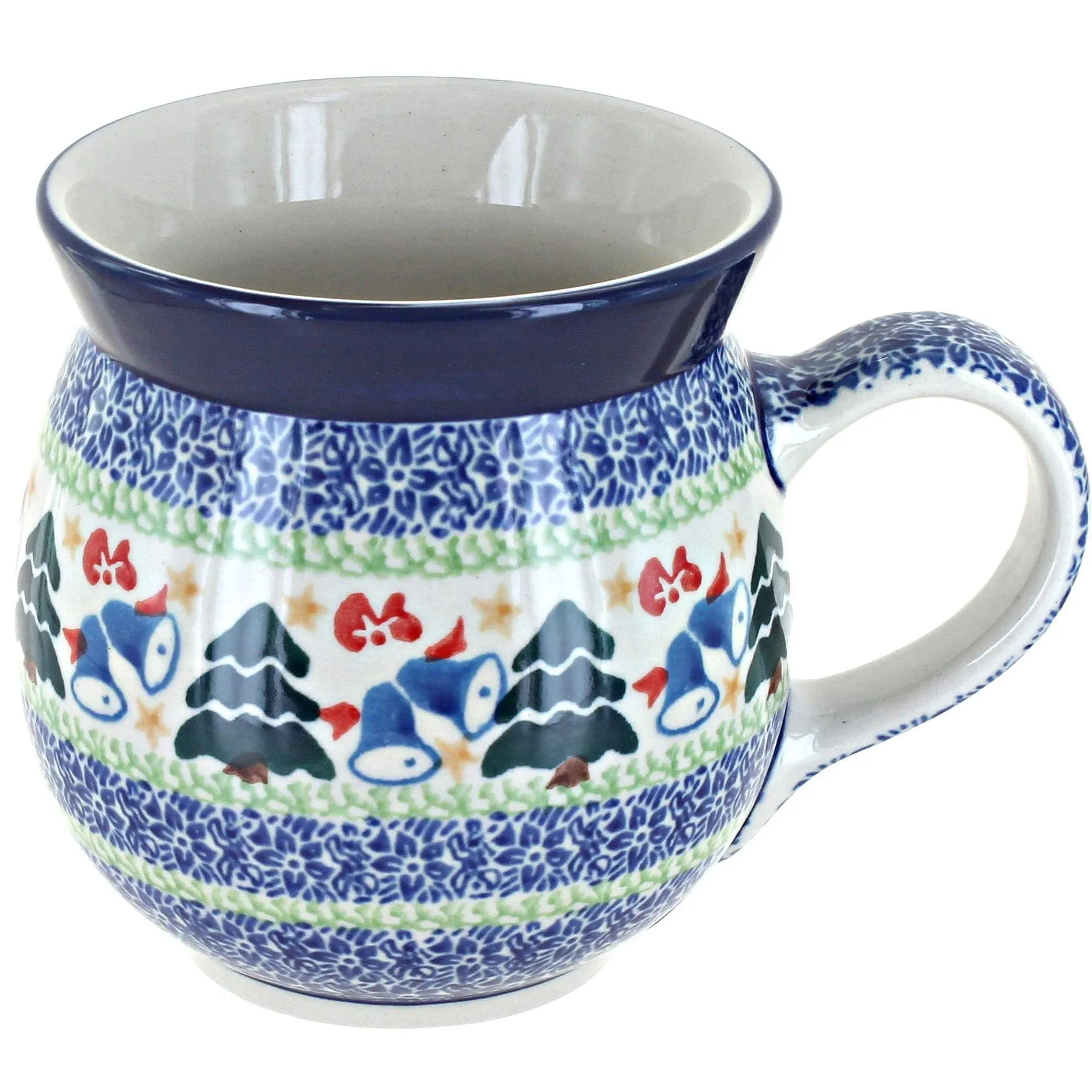 Blue Rose Polish Pottery Winter Bells Bubble Mug