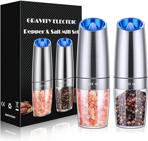 Gravity Electric Pepper and Salt Grinder Set