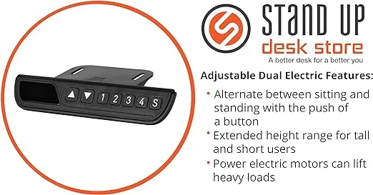 Stand Up Desk Store Reclaimed Wood Electric Adjustable Height Standing Desk with Programmable Memory (Black Frame/Natural Fir Top, 71" Wide)