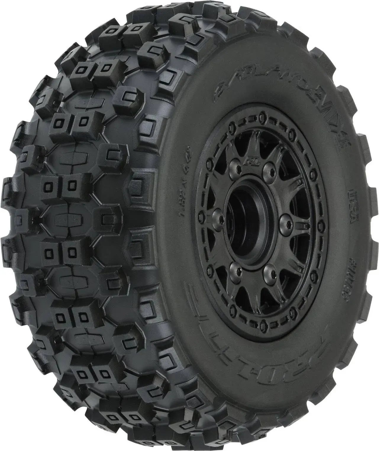 Pro-Line Badlands MX SC Tires on Raid Adj 12mm Hex Wheels for Slash 2WD &amp; 4x4