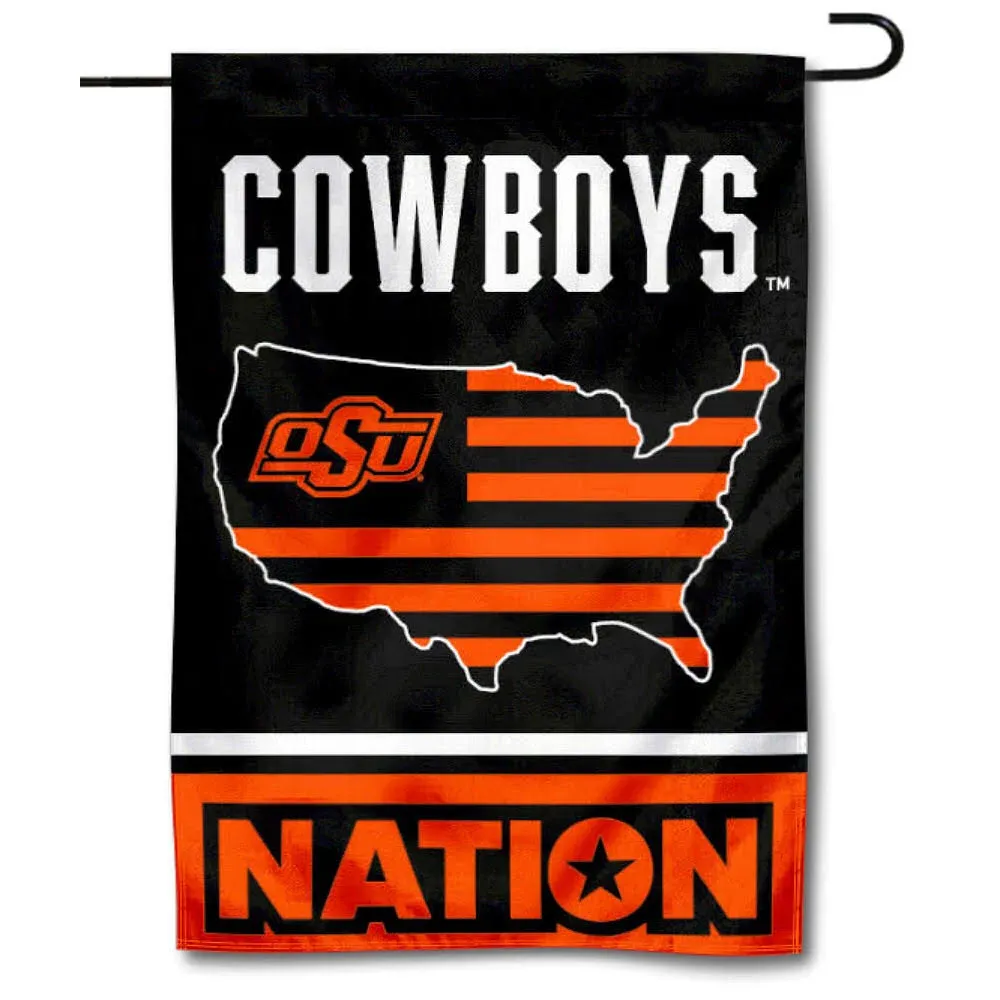 Oklahoma State University USA Stars and Stripes Nation Garden Flag and Yard