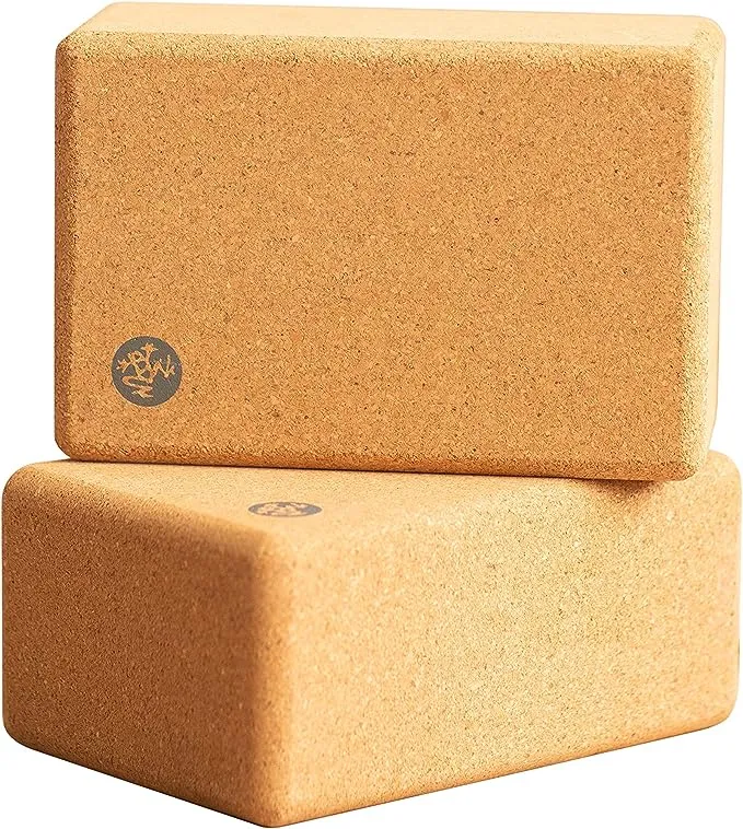 Manduka Cork Yoga Block - 2 Pack Cork (Brown) / 4" x 6" x 9"