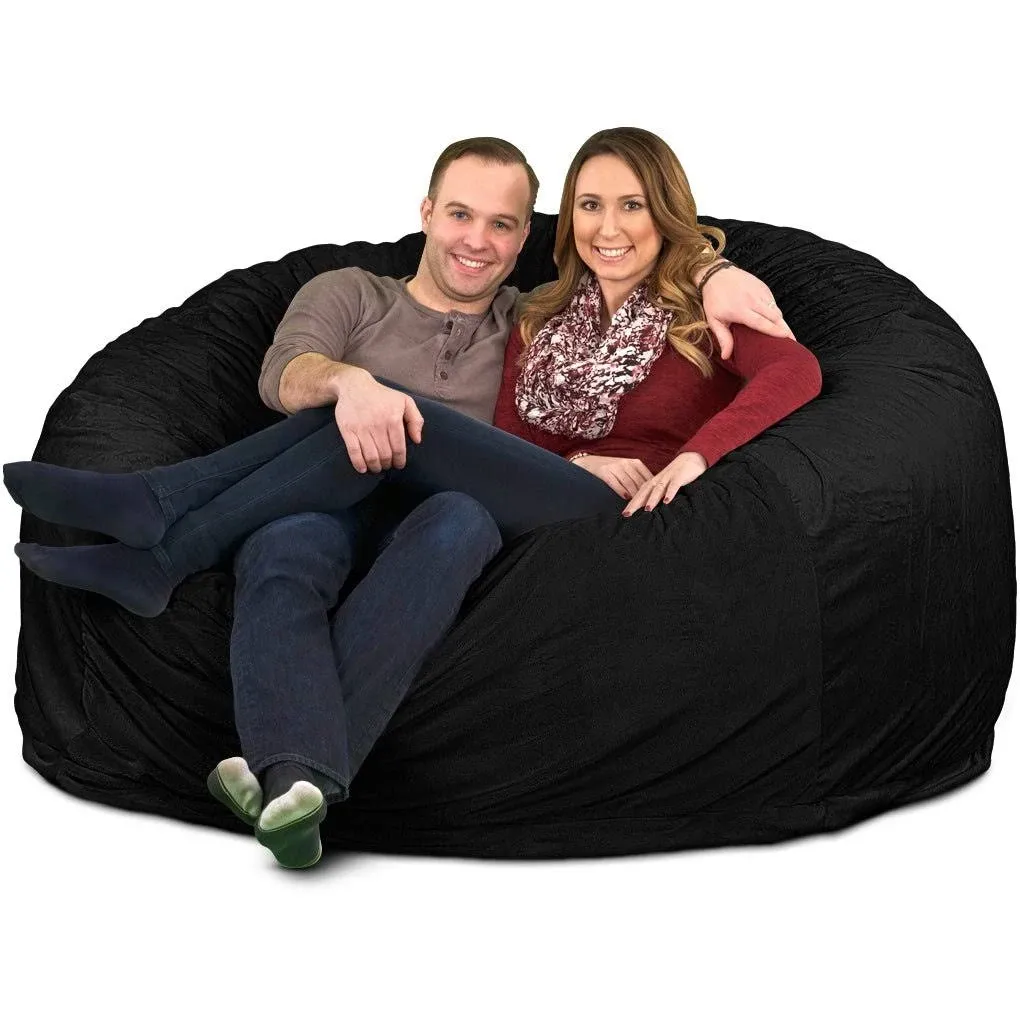 ULTIMATE SACK 6000 (6 ft.) Bean Bag Chair Cover in Multiple Colors: Cover ONLY. (6000, Navy Suede)