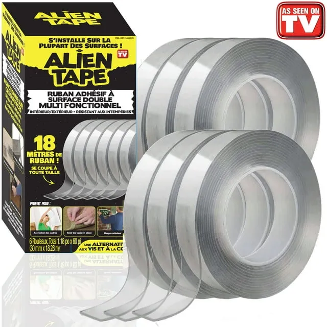 Alien Tape Nano Tape Double Side Tape Multipurpose Removable Reusable Tape Adhesive Transparent Tape 6 Pcs As Seen On TV