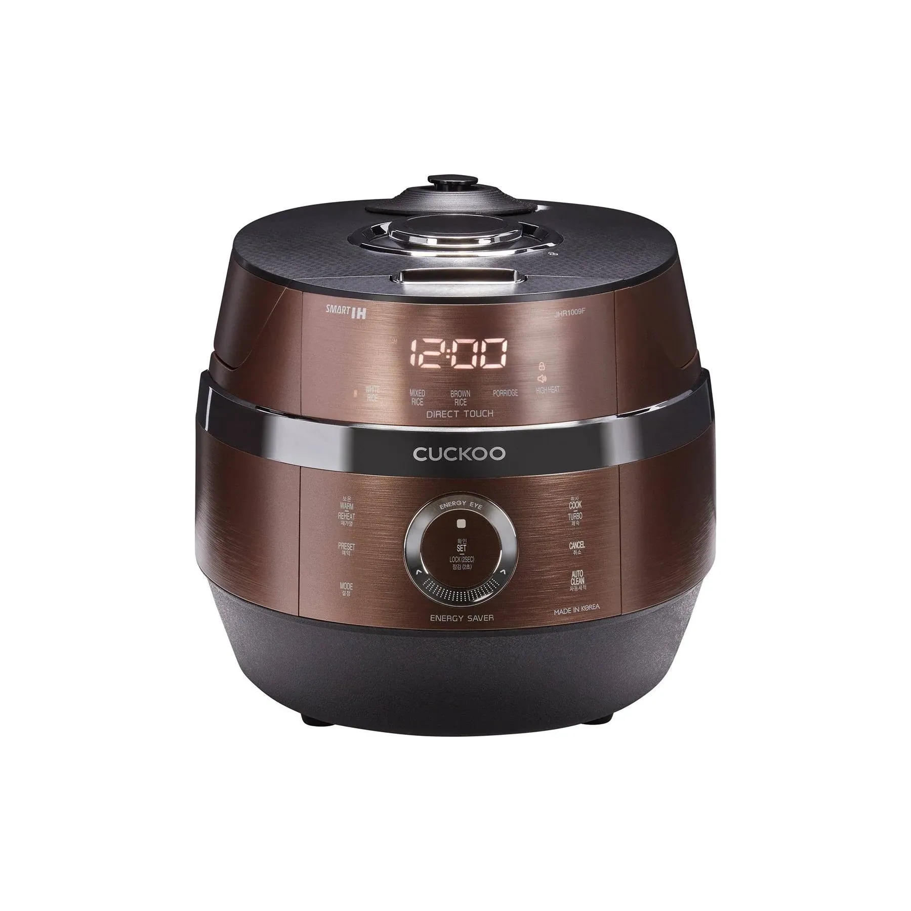 CUCKOO CRP-JHSR0609F | 6-Cup (Uncooked) Induction Heating Pressure Rice Cooker | 13 Menu Options, Auto-Clean, Voice Guide, Made in Korea | Copper