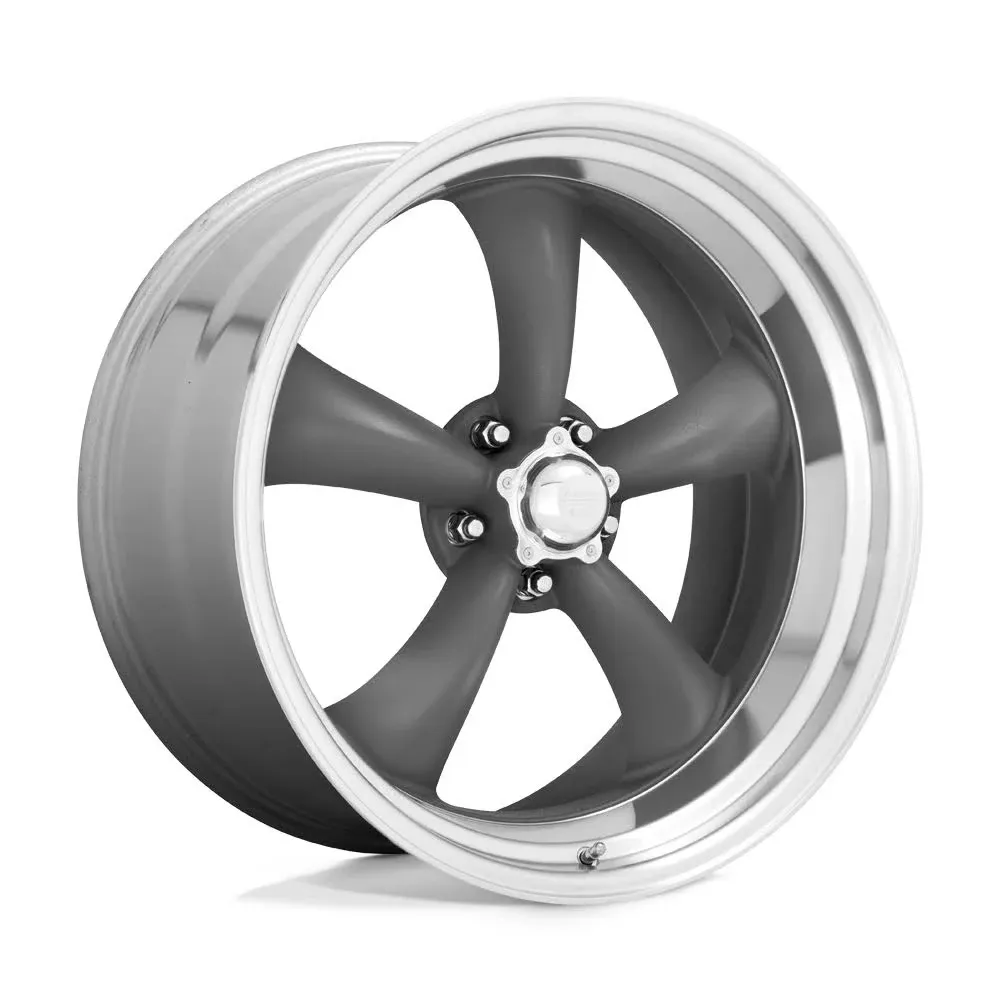 American Racing Vn215 Classic Torq Thrust Ii Wheel, 20x8.0 +0 Offset 5x120.65, Mag Gray Machined Lip - VN2152861US