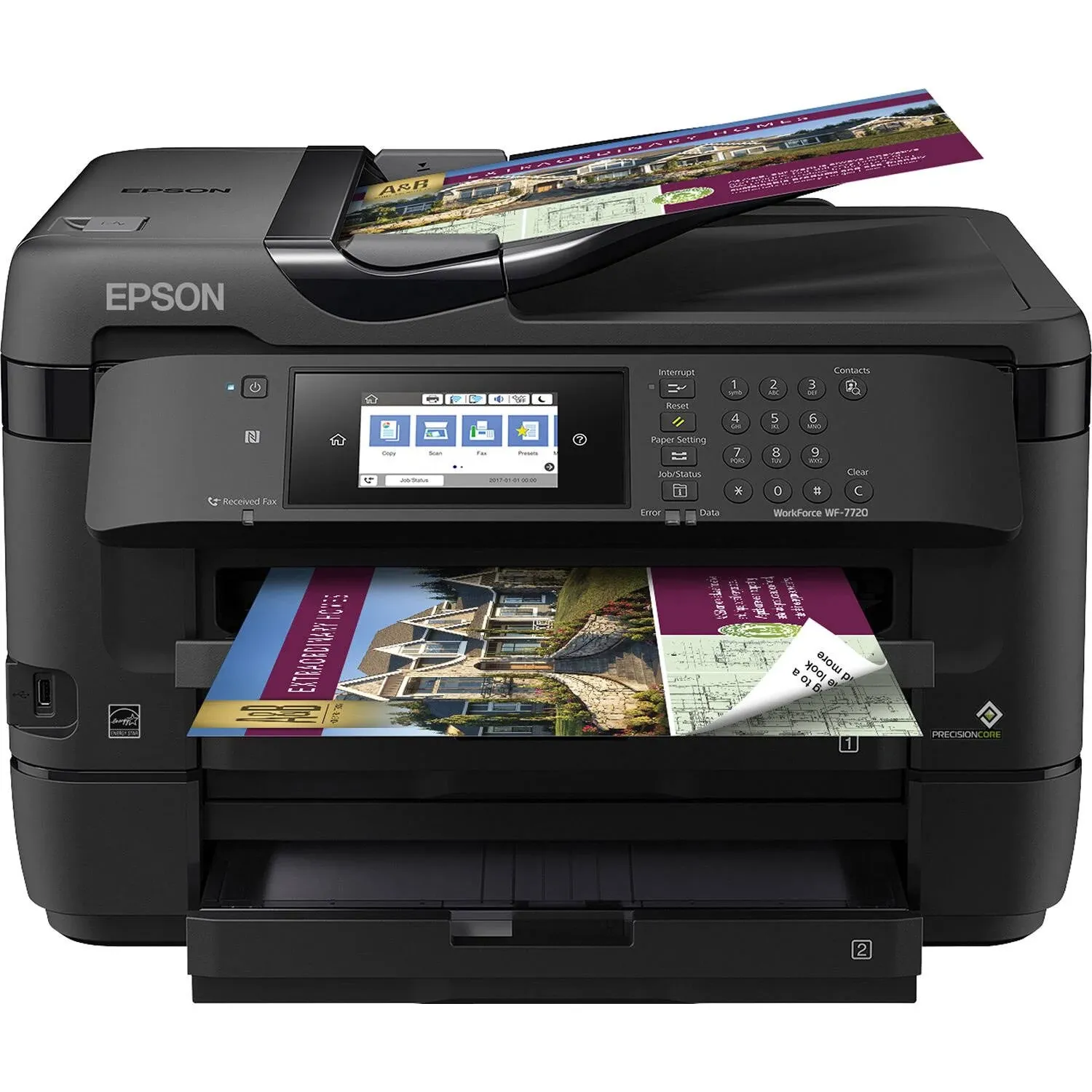 WorkForce WF-7710 Wireless Wide-format Color Inkjet Printer with Copy, Scan, Fax, Wi-Fi Direct and Ethernet, Amazon Dash Replenishment Ready