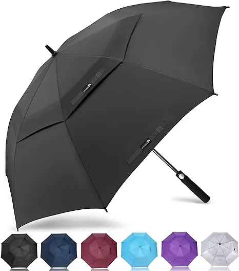 ZOMAKE Golf Umbrella 68 inch, Large Windproof Umbrellas Automatic Open Oversize Rain Umbrella with Double Canopy for Men Women - Vented Stick