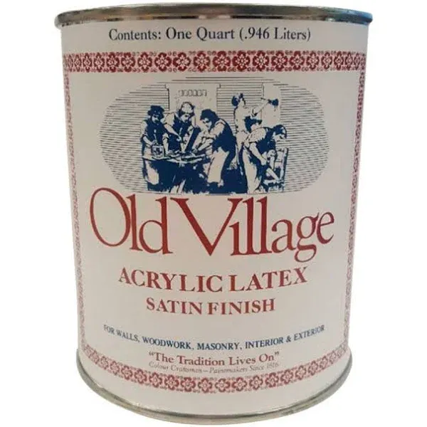 Old Village Satin New England Red Water-Based Acrylic Latex Paint 1 qt.