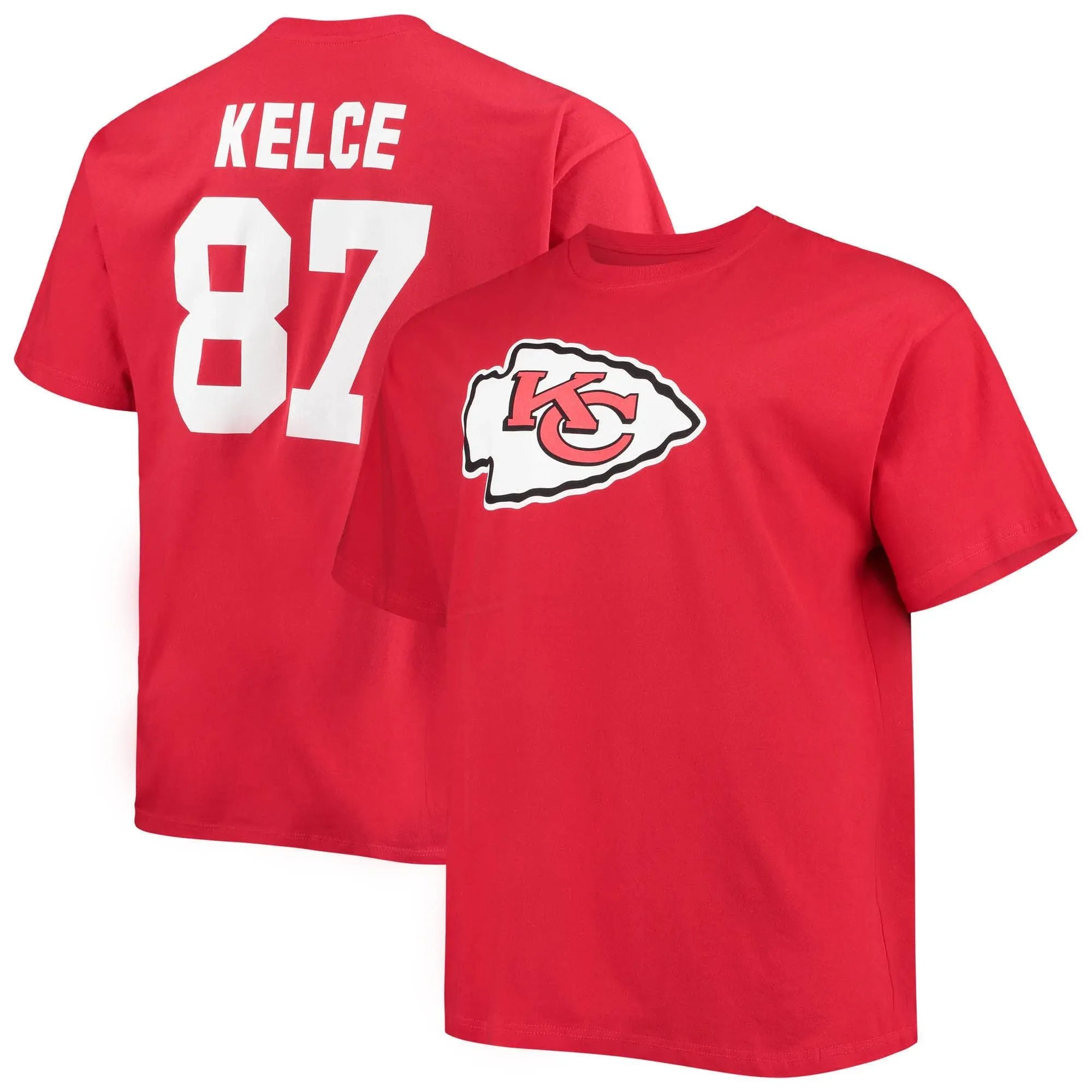 Men's Fanatics Branded Travis Kelce Red Kansas City Chiefs Big & Tall Player Name ...