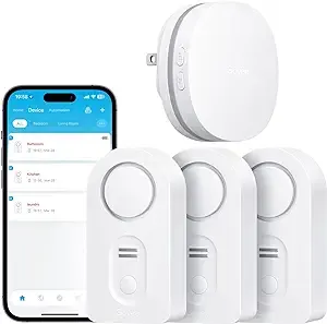 #1 Sensor de agua WiFi, 100 dB, alarma ajustable y alertas de aplicación. NUEVO