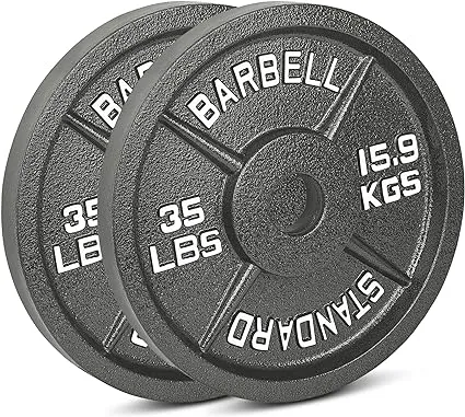 Iron Crush Cast Iron Olympic Weight Plates – Free Weights with 2-Inch Hole & Anti-Rust Hammertone Finish - Ideal for Strength Training, Crossfit